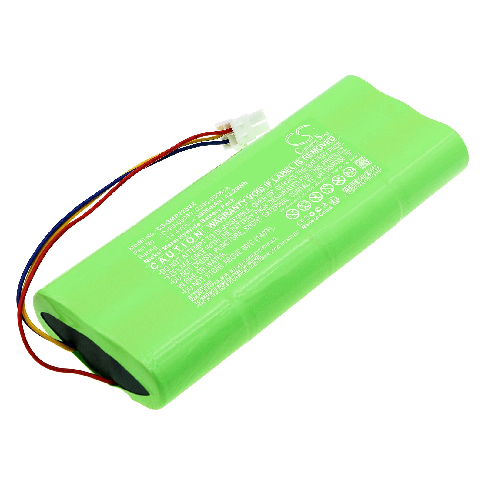 3000mAh 14.4V Ni-MH Replacement Battery Pack for Samsung VC-RE70V & VC-RE72V Robotic Vacuum Cleaners
