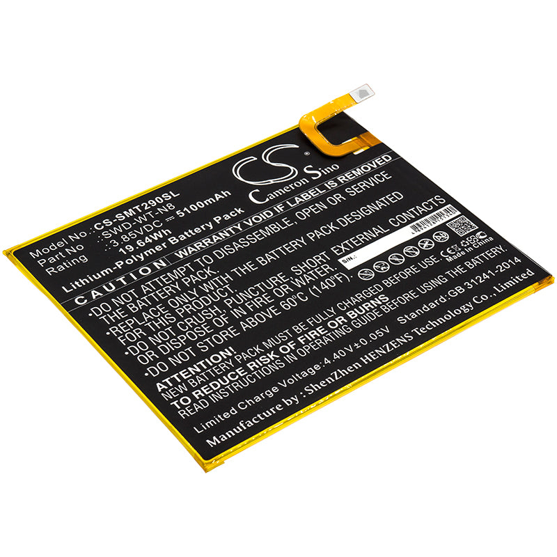 Galaxy Tab A 8.0 (2019) Battery Replacement - SM-T290, SM-T295, SM-T295N, SM-T295C - 5100mAh 3.85V Li-Polymer
