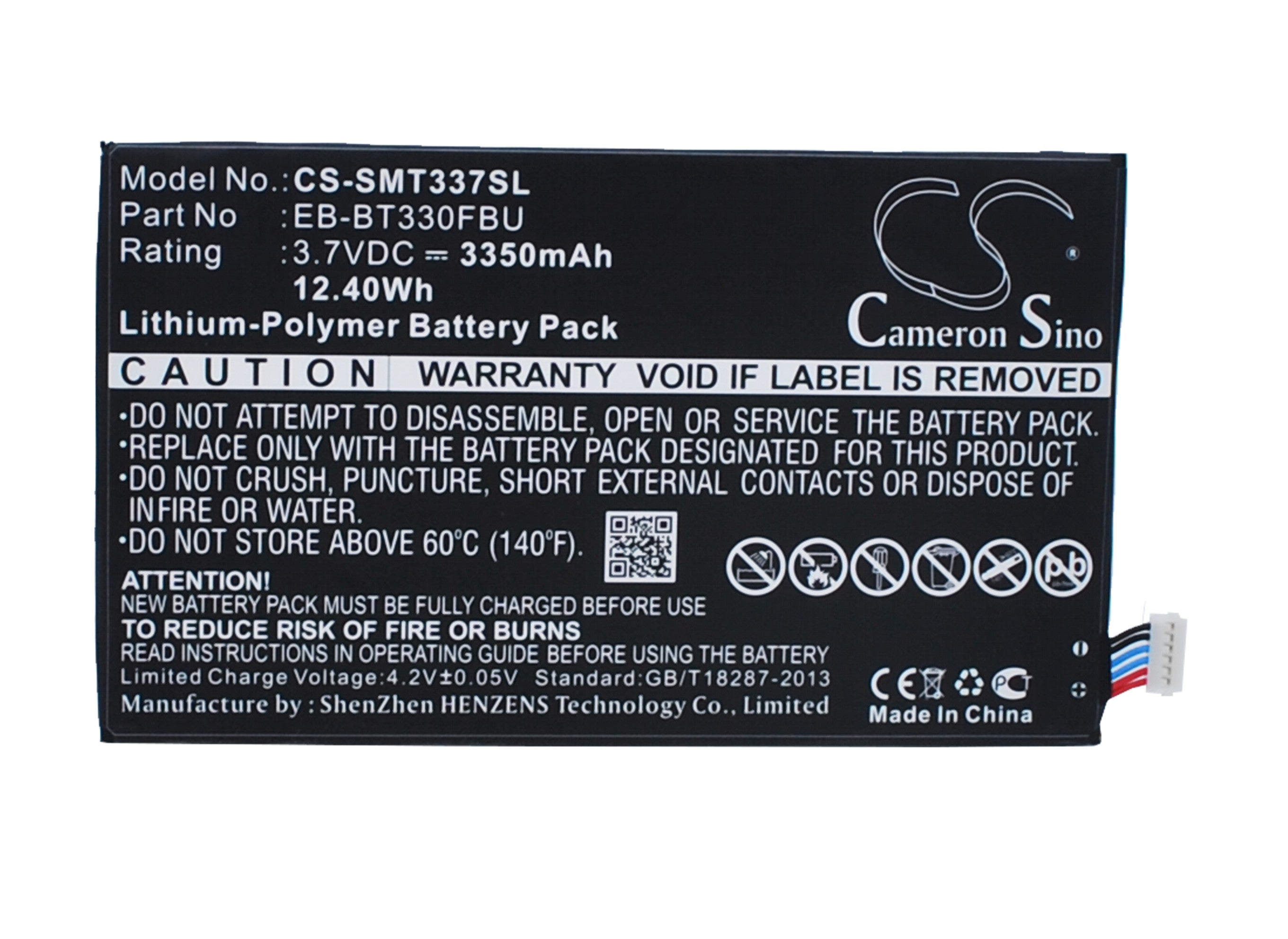 3350mAh Battery for Galaxy Tab 4 8.0 SM-T330NU, T337A, T337V, T337T - Replacement Li-Polymer Battery, 3.7V, 12.4Wh
