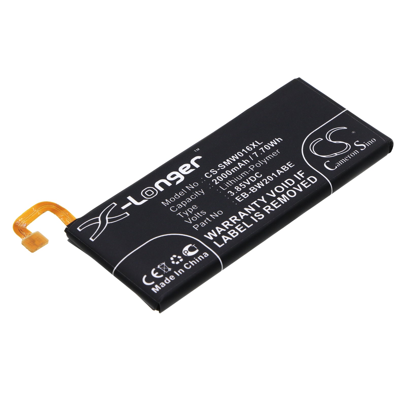 2000mAh Replacement Battery for Samsung Golden 3 & W2016 - 3.85V Li-Polymer - EB-BW201ABE
