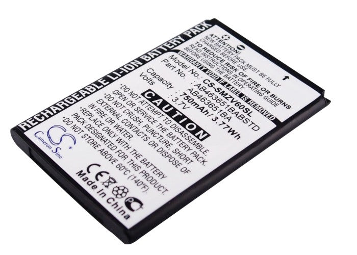 750mAh 3.7V Li-ion Replacement Battery for Samsung SGH-ZV60, SGH-T739 Katalyst & Select Models
