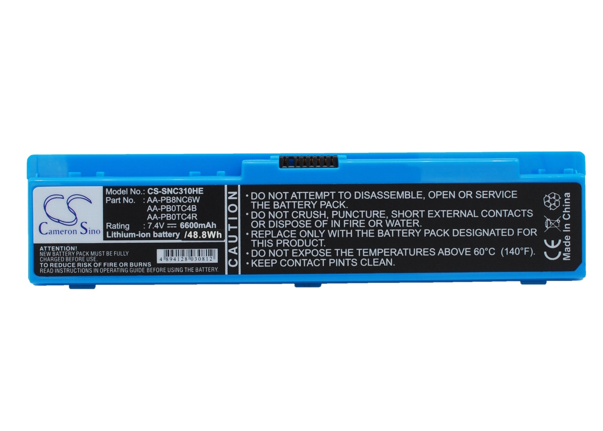6600mAh Replacement Battery for Samsung NP-N310, NC310, X120 Laptop - 7.4V Li-ion (48.84Wh)

