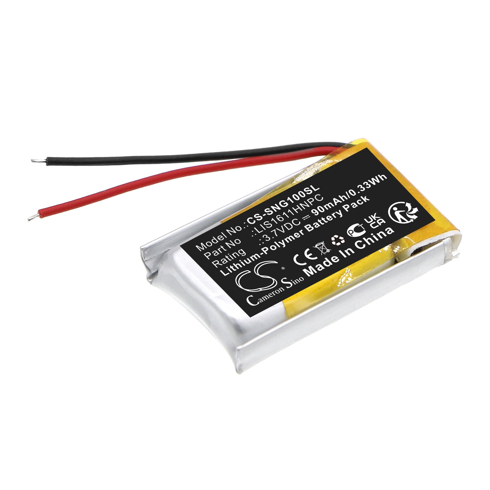 90mAh 3.7V Li-Polymer Battery Replacement for Sony CECH-ZEG1U Playstation PS3 3D Glasses
