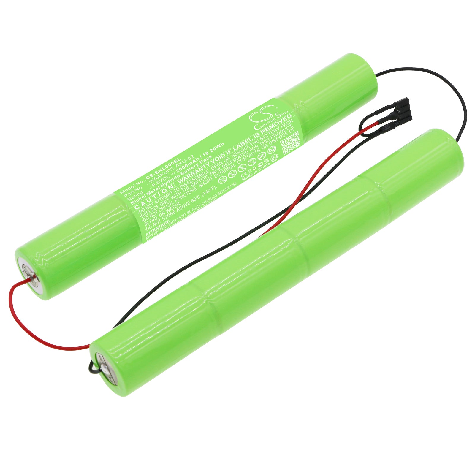 2000mAh 9.6V Ni-MH Replacement Battery for Sonel INDEX, MIC-1000/2500 Survey Equipment - WAAKU02/AKU-02
