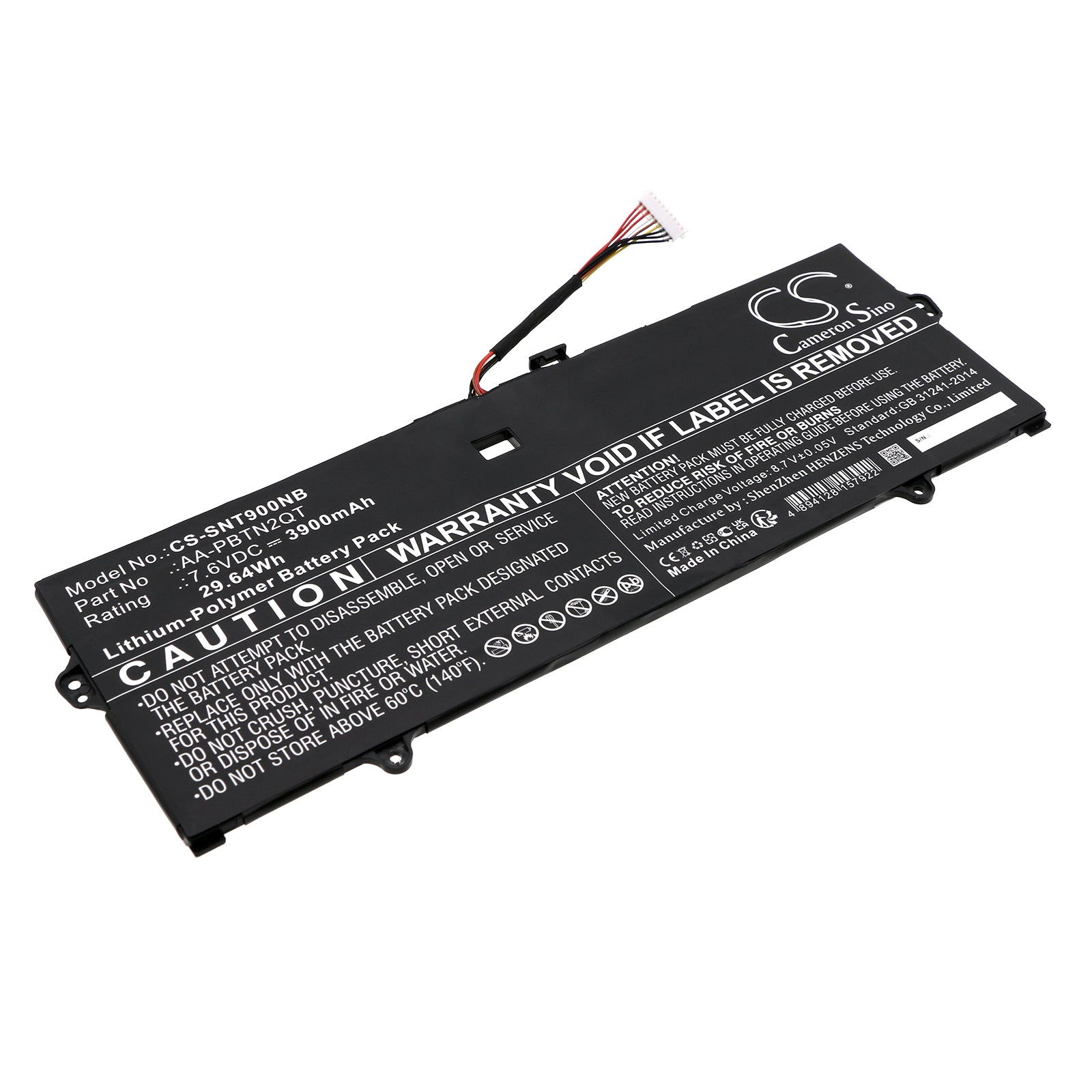 29.64Wh 7.6V 3900mAh Li-ion Replacement Battery for Samsung Notebook 9 NT900X3N Series Laptops (AA-PBTN2QT)
