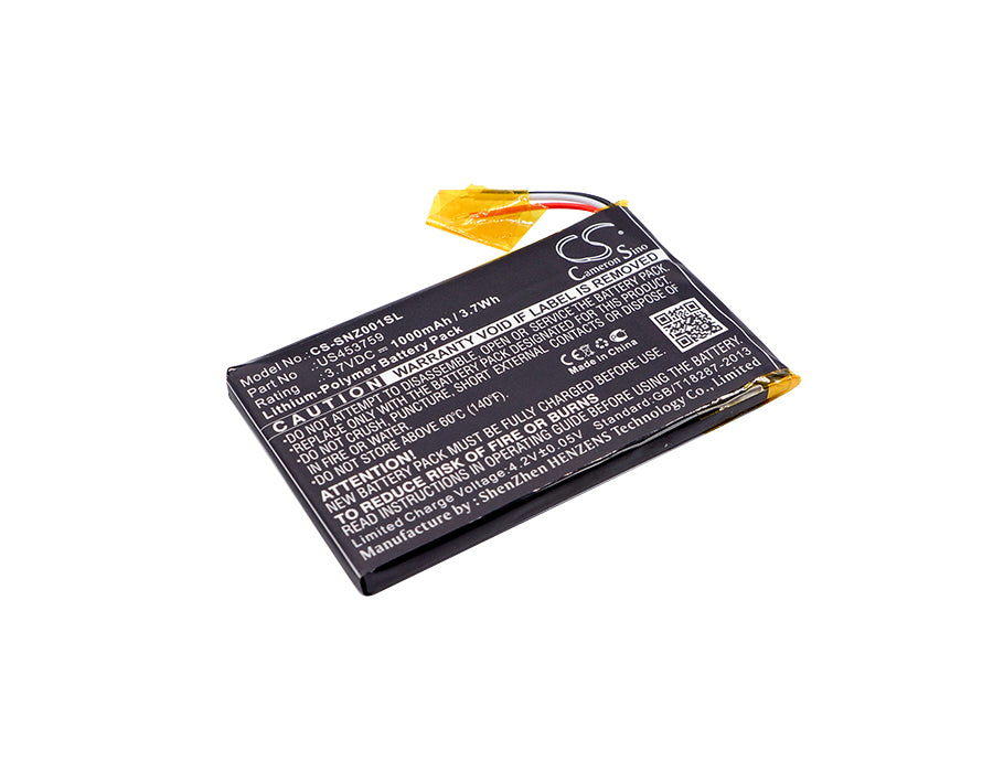 1000mAh Battery for Sony NWZ-ZX1 Walkman & MDR-HW700DS Headphones - 3.7V 3.7Wh Replacement 
