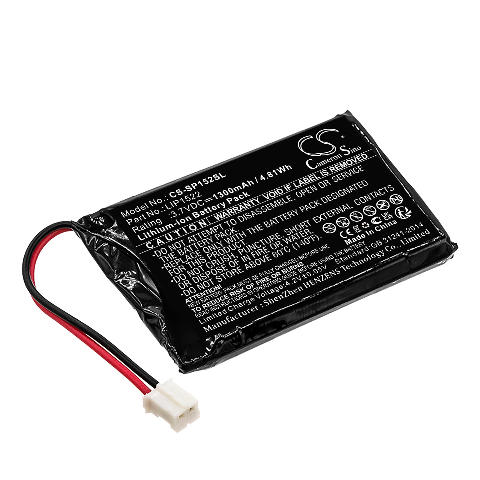 1300mAh Replacement Battery for Sony Dualshock 4 - CUH-ZCT1/ZCT2 Series, 3.7V Li-ion, Wireless Controller Repair Part
