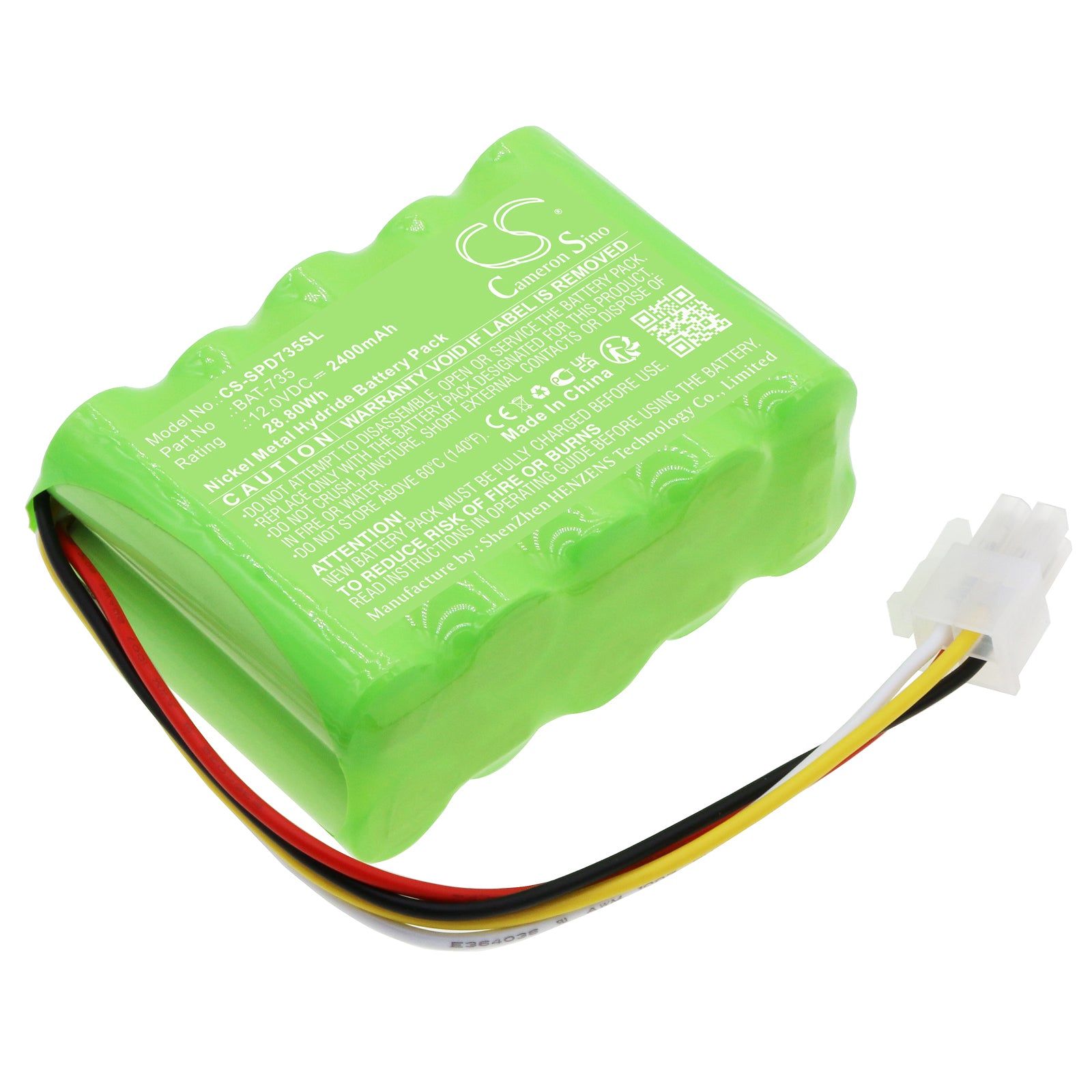 2400mAh Replacement Battery for Shimpo DT-735 Stroboscope, 12V 28.8Wh Ni-MH (BAT-735 Compatible)
