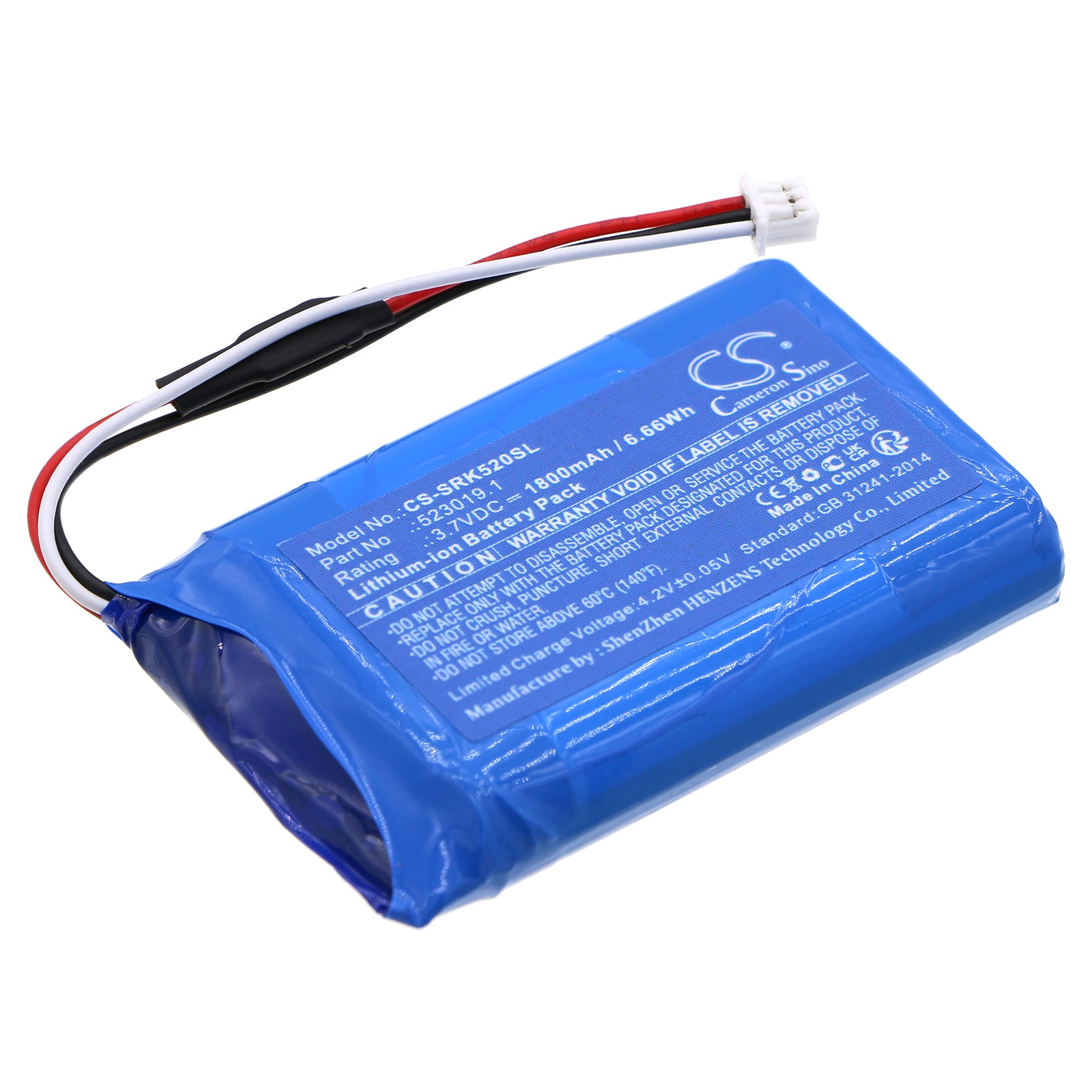 1800mAh Replacement Battery for Systronik 523019.1 & 23019 Survey Equipment - 3.7V Li-ion
