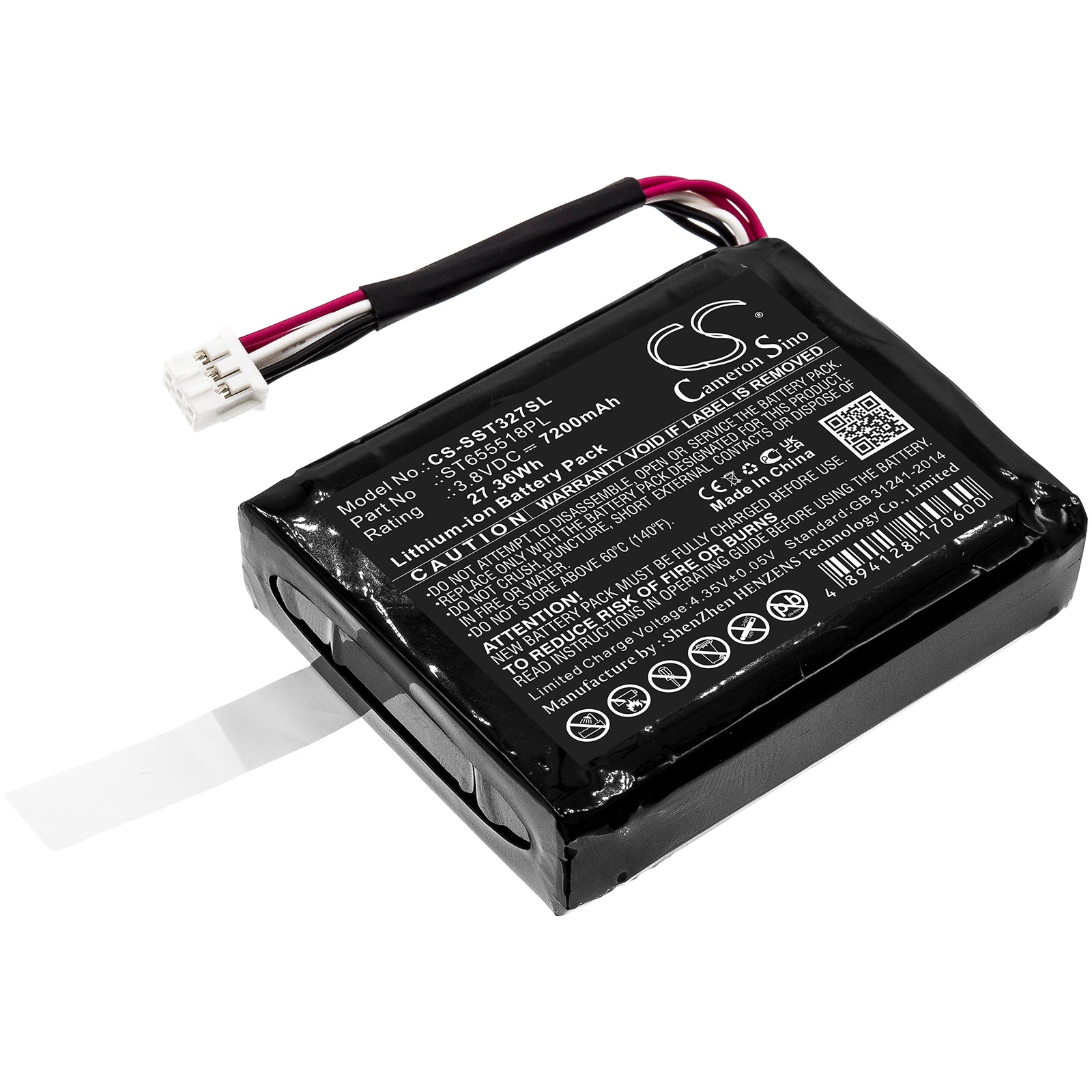 7200mAh Replacement Battery for Senter ST327 & ST103 Survey Equipment - 3.8V, 27.36Wh Li-ion
