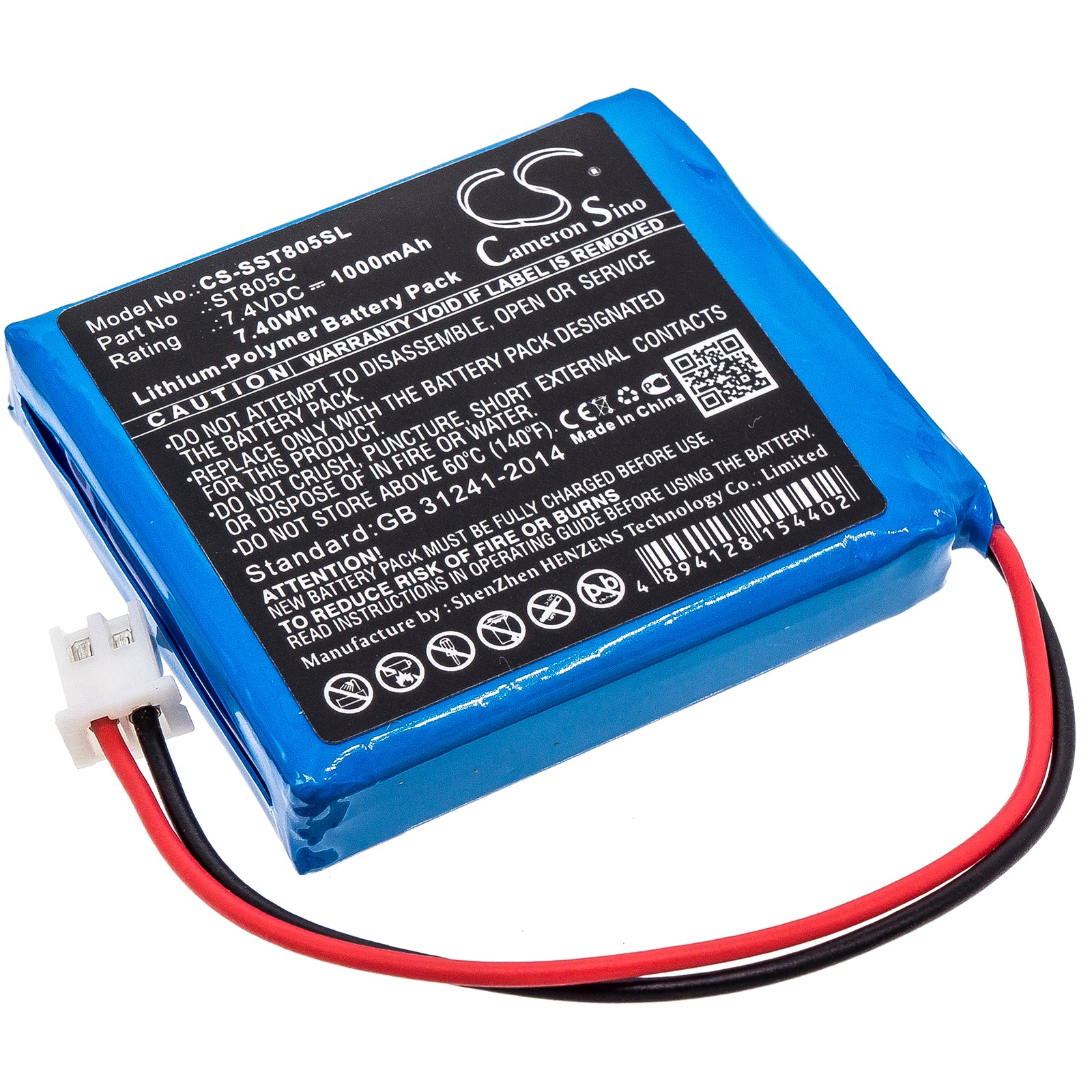 Senter ST805C Equipment Battery - 7.4V 1000mAh Li-Polymer - Surveying & Testing Replacement - 49x39.78x11.56mm
