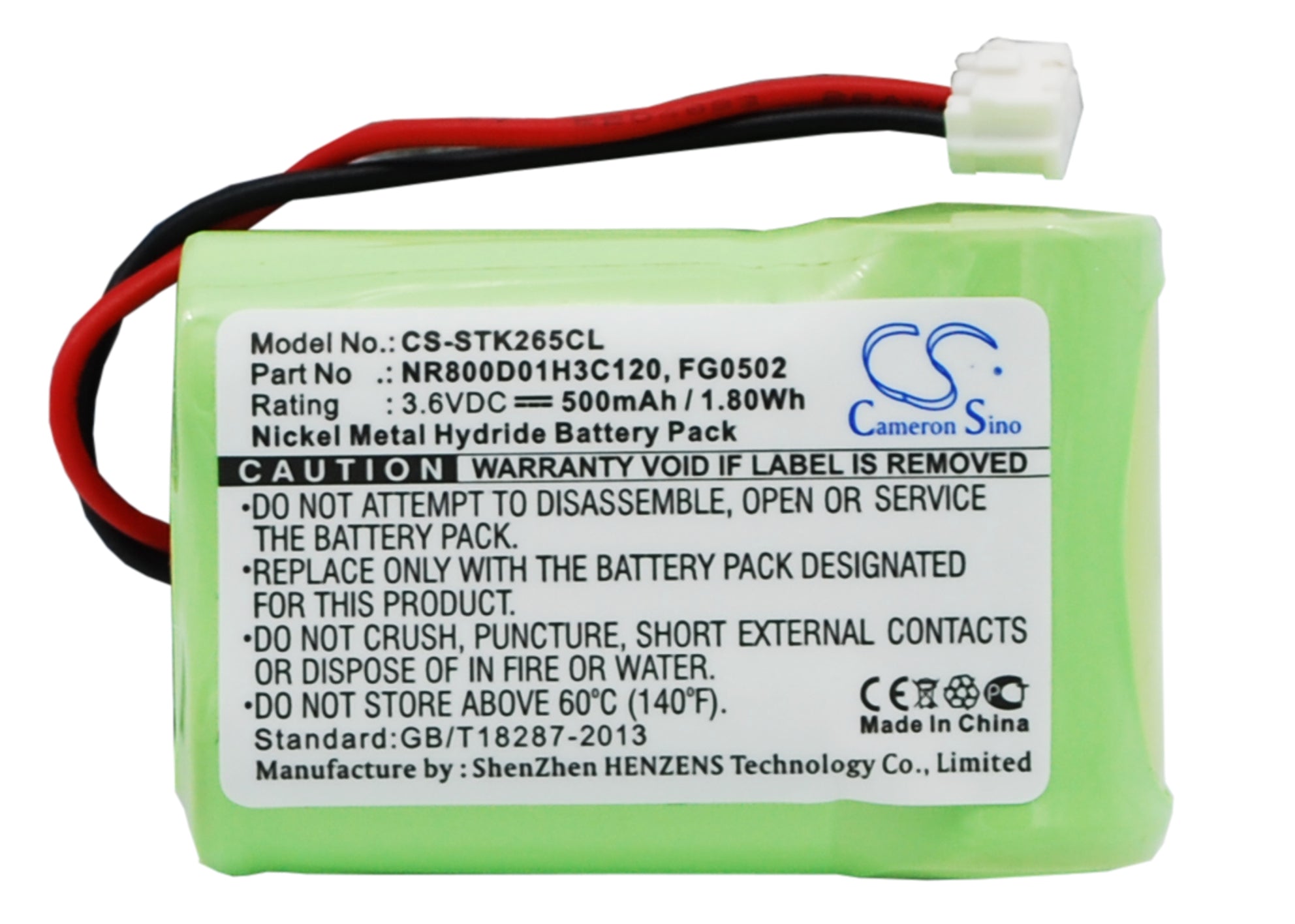 500mAh Battery - France Telecom Amarys 265/275/365/465 Cordless Phone - 3.6V Ni-MH Replacement
