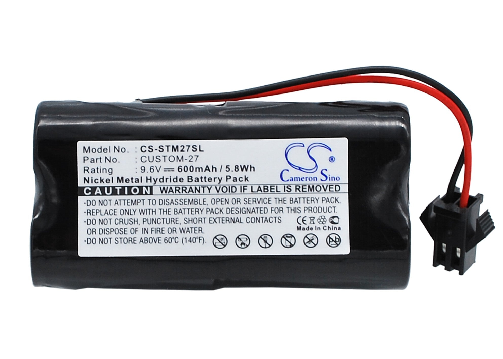 9.6V 600mAh Ni-MH Replacement Battery for Tri-Tronics Dog Collar, 1016200, CUSTOM-27
