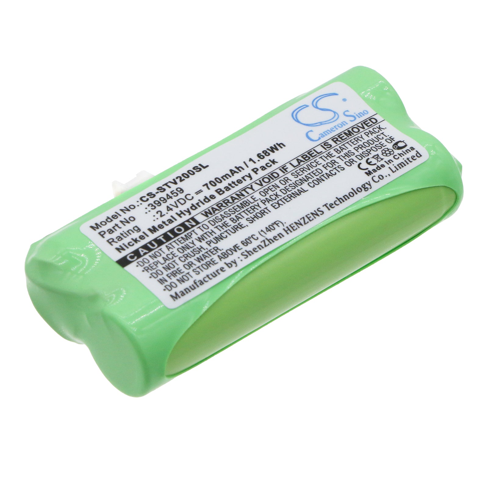 700mAh Ni-MH Battery - Stageclix Jack V2 Transmitter Wireless Headset Replacement - 2.4V 1.68Wh
