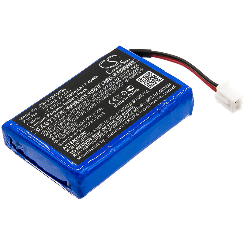 7.4V 1000mAh Li-Polymer Replacement Battery for Satlink Satellite Finders - Test Equipment Battery 52.4x34.95x12.04mm

