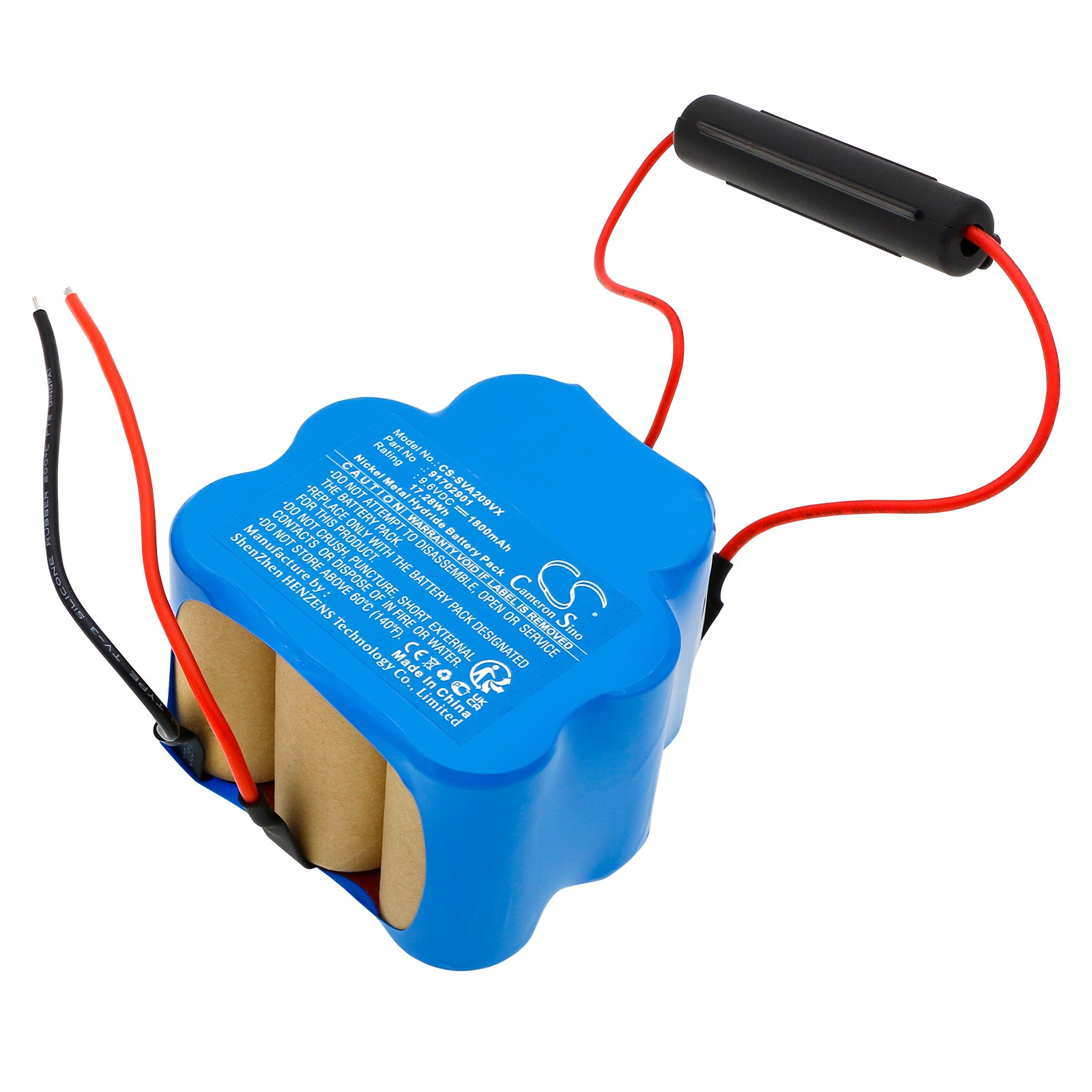 9.6V 1800mAh NiMH Replacement Battery for Siemens VXAS020V09 Vacuum, VK40B01/03 & 91702901 Compatible
