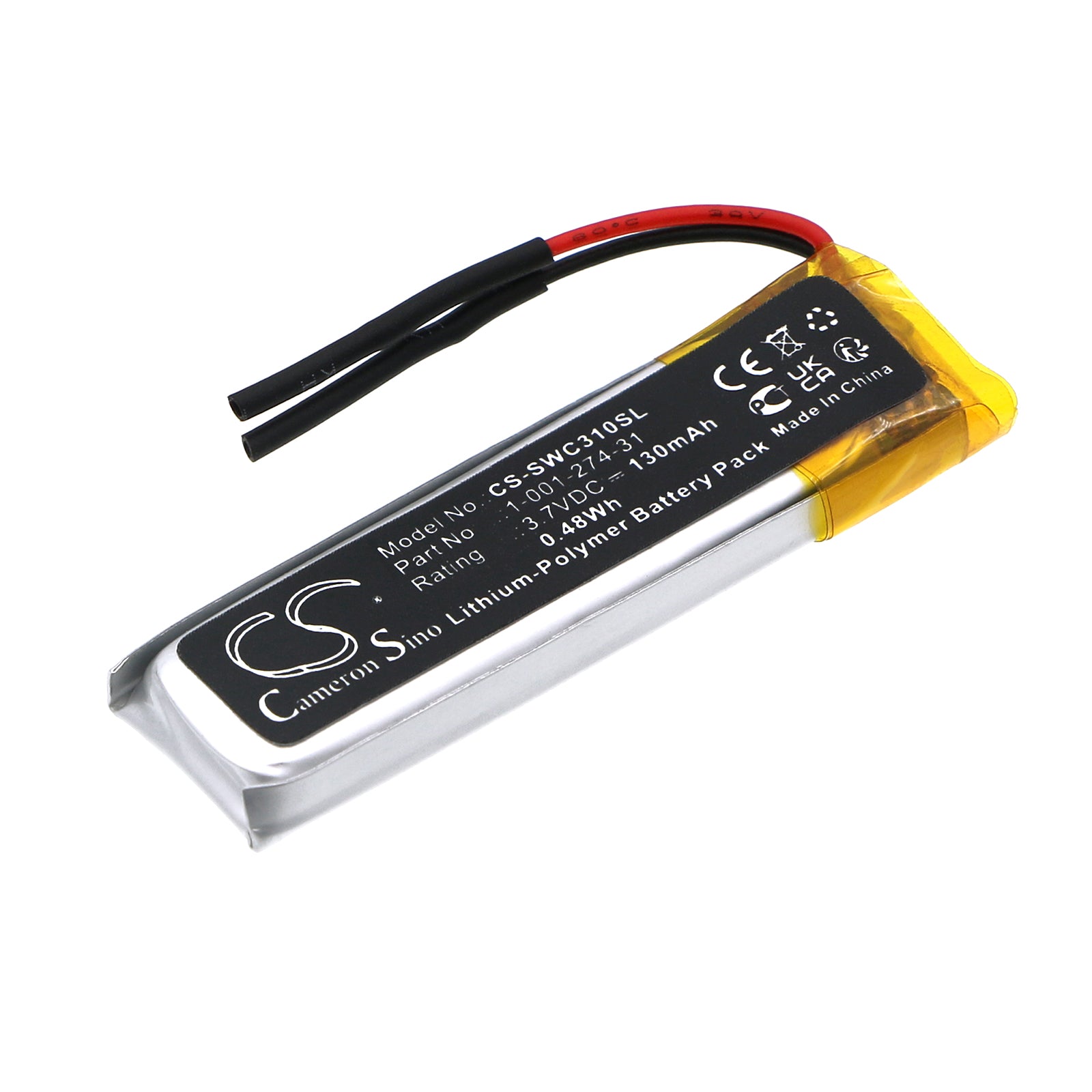 Sony WI-C Series Headset Battery: 3.7V 130mAh Li-Polymer Replacement for WI-C200, C300, C310, C400, C500, C600N
