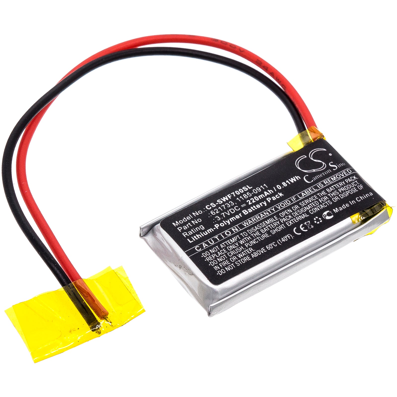 220mAh Replacement Battery for Sony WF-XB700/N, WF-SB700/N, WF-C500 Charging Case & WH-CH510 Headset - Model 621733
