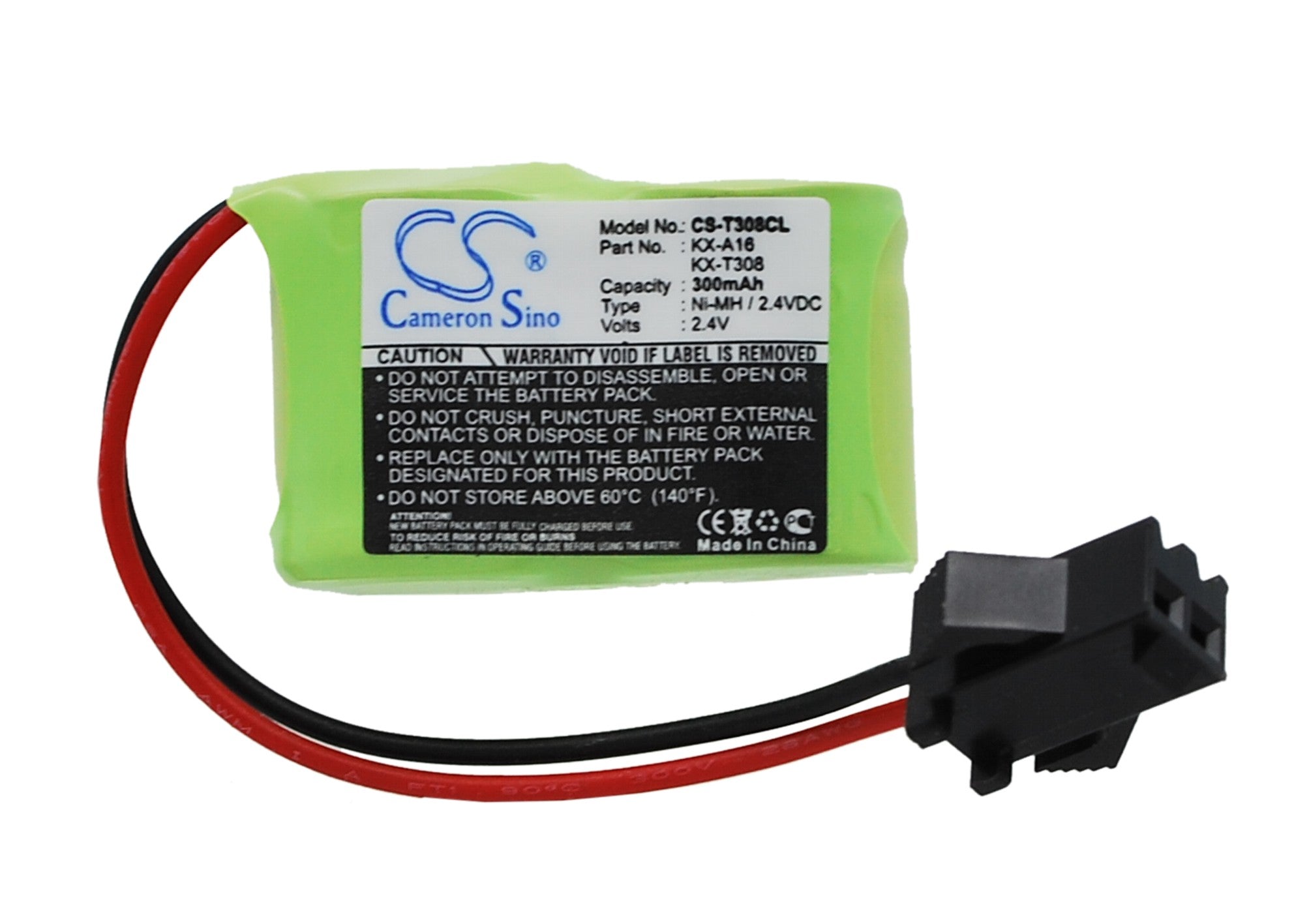 2.4V 300mAh Ni-MH Replacement Battery for Panasonic KX-A16, KX-T308 Cordless Phones & Systems
