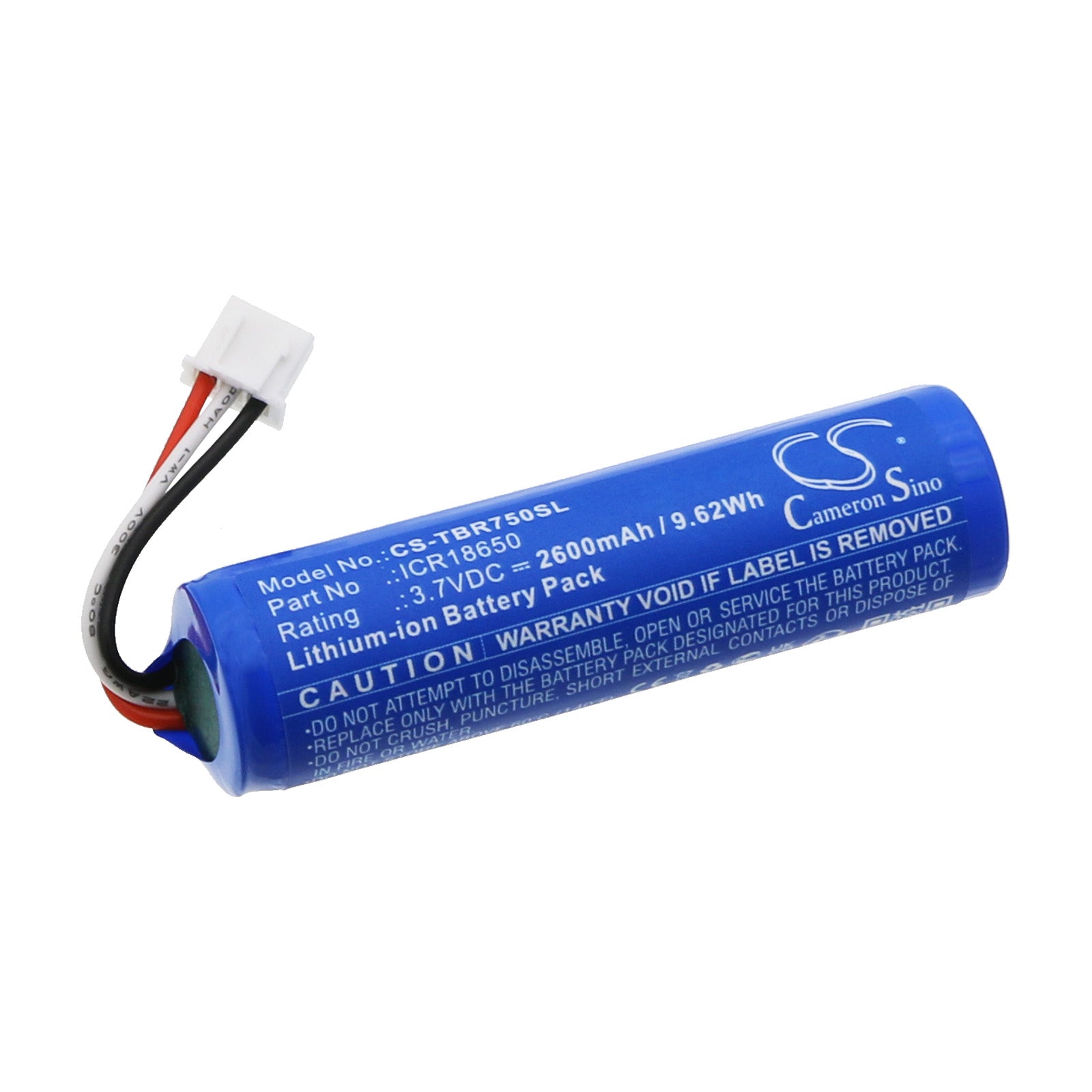 Triplett BR500/BR750 Borescope/Videoscope Replacement Battery, 3.7V 2600mAh Li-ion ICR18650, Extended Life
