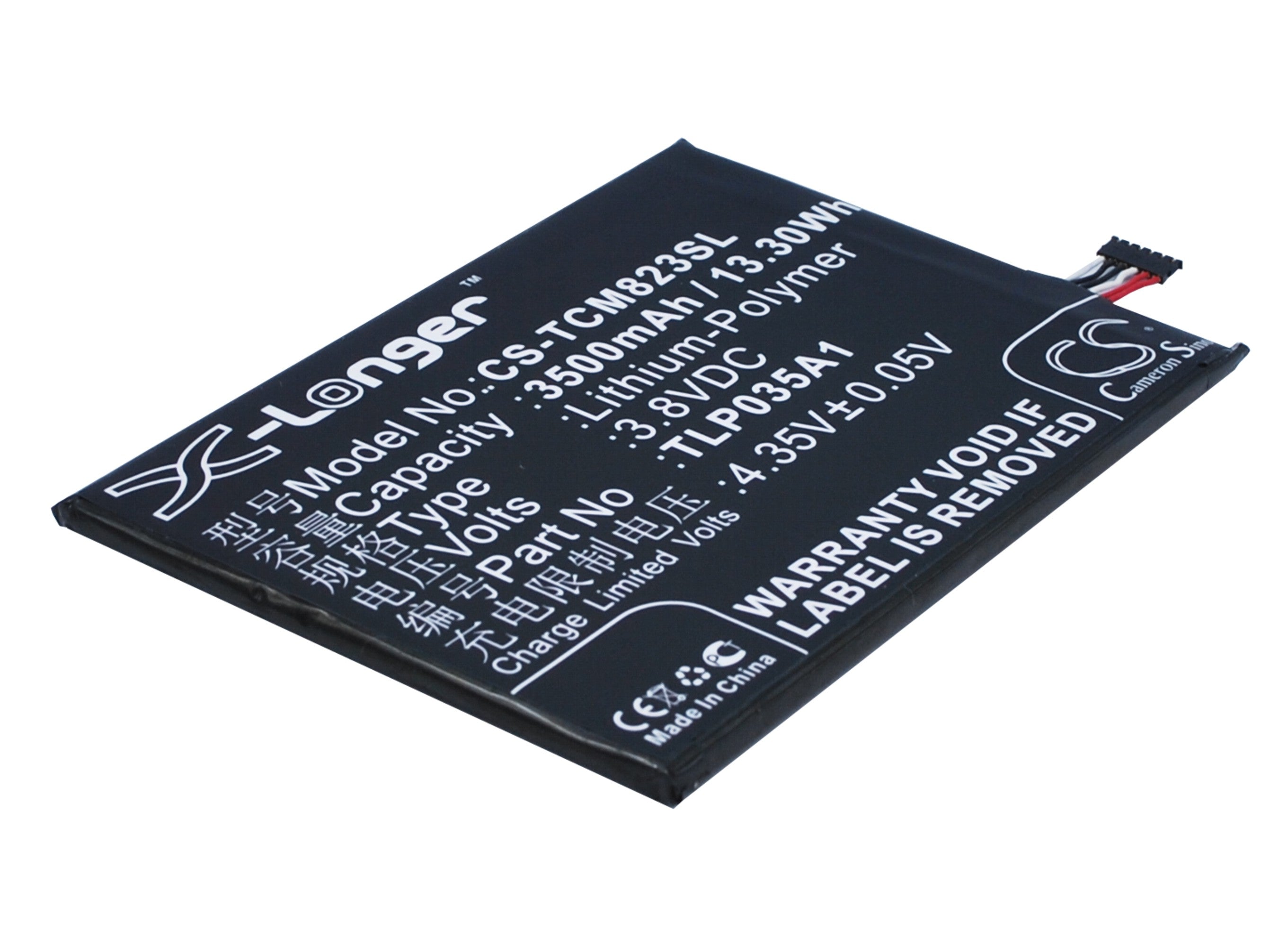 3500mAh Replacement Battery for Alcatel Pop 4 6, N1 Max, OT-7070X & TCL M823 - 3.8V Li-Polymer
