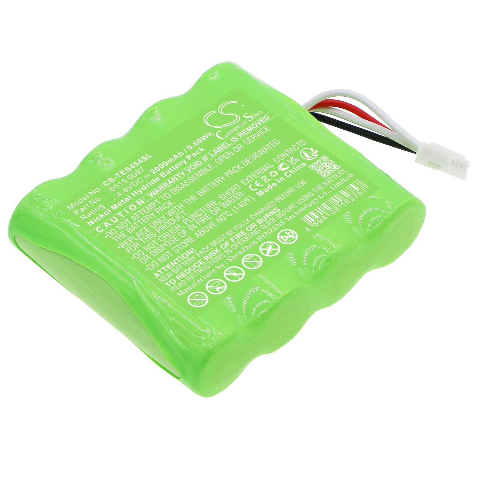 Testo 350/454 Analyzer Battery: 4.8V 2000mAh Ni-MH Replacement, Control Equipment, Survey Use - (0515 0097)
