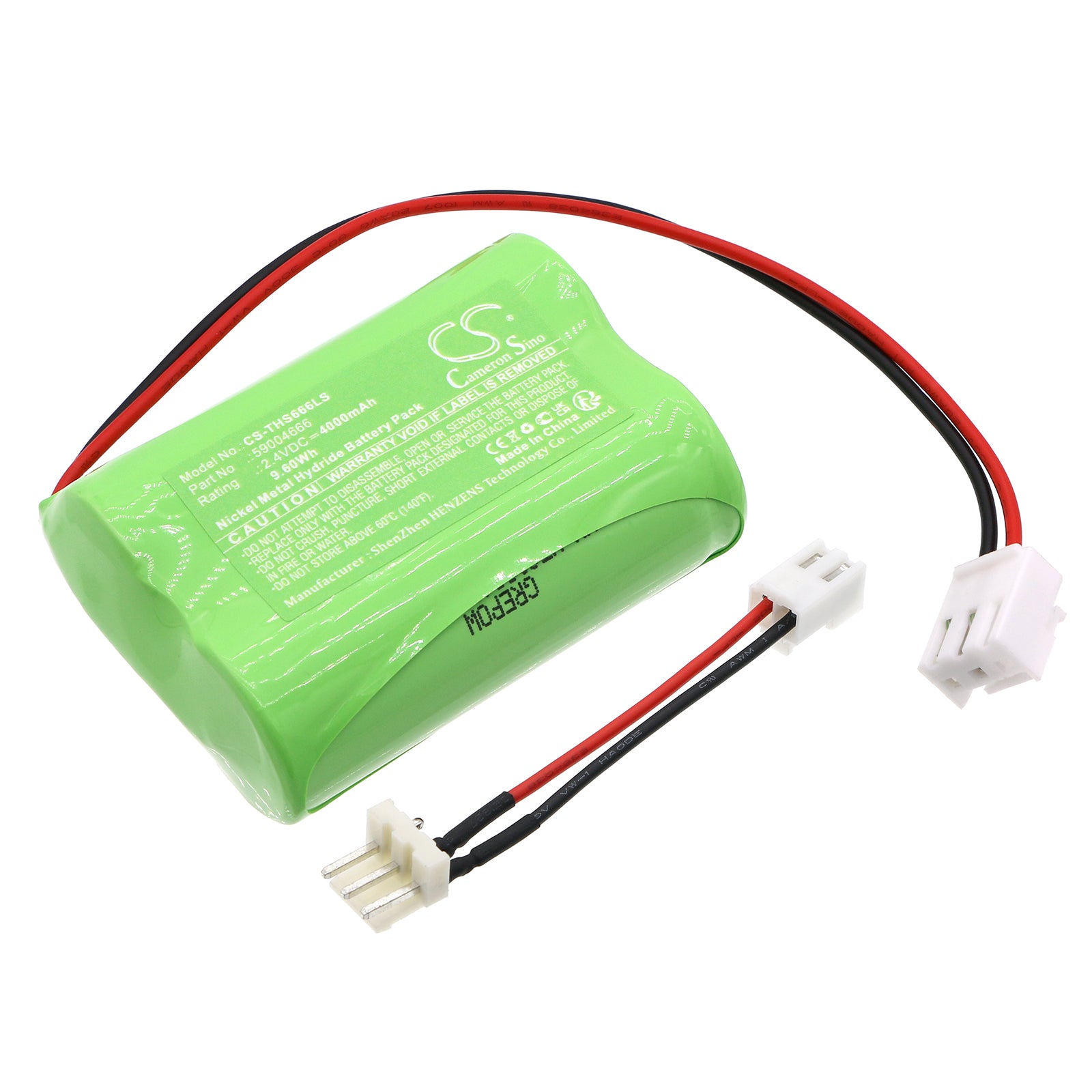 4000mAh Ni-MH Replacement Battery for Thorn Voyager Star Emergency Light, 2.4V 9.6Wh, 66.3x45.1x22.6mm
