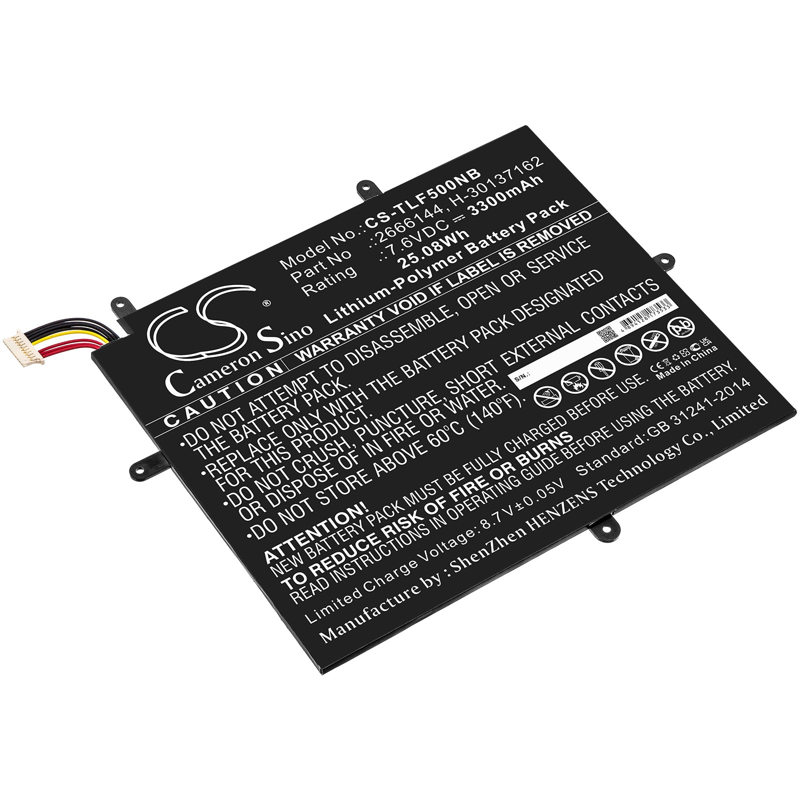 3300mAh Battery for Jumper Ezbook X1, Teclast F5, MaxBook Y11 Laptops - 7.6V 25.08Wh Li-Polymer Replacement
