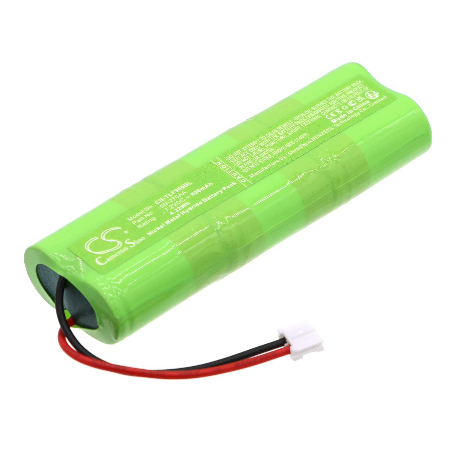 7.2V 600mAh Ni-MH Replacement Battery for Telenot B+B F9 F1011/S FM 433 Crane Remote, 86.2x28.8x14.5mm
