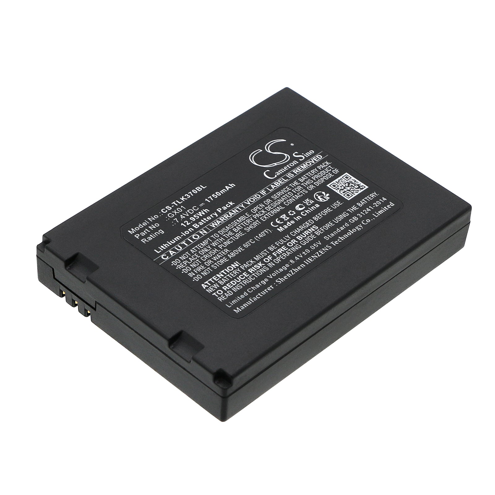 1750mAh Replacement Battery for Tactilion G3, G870, K370 Payment Terminals - 7.4V Li-ion 
