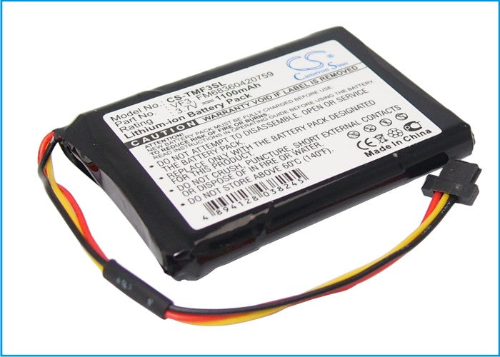 1100mAh Replacement Battery for TomTom Go XL330S GPS - 3.7V Li-ion - Quanta VF3 FM68360420759 Navigator Power
