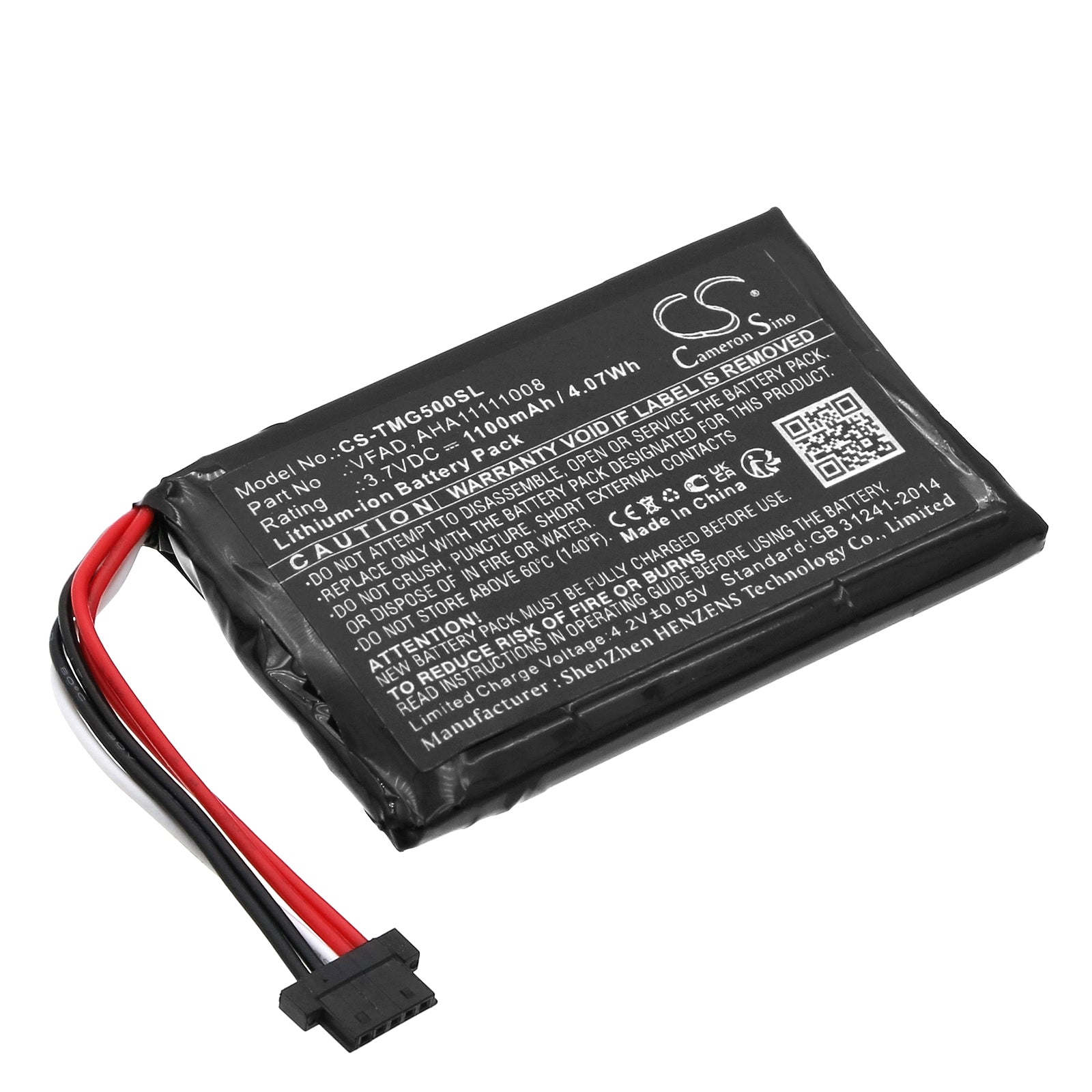 1100mAh Replacement Battery for TomTom GO 5100, 6100 & PRO TRUCK 5250 GPS - 3.7V Li-ion
