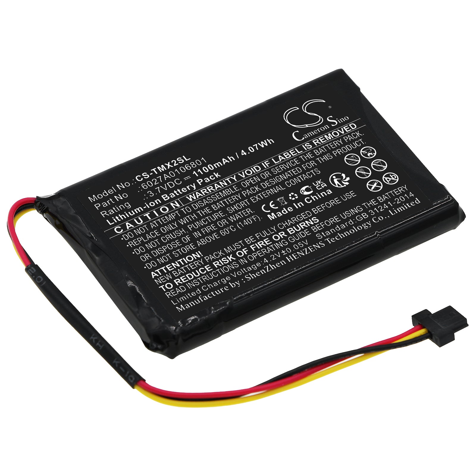 1100mAh Battery for TomTom XL IQ GPS - XL2 V4, XL Holiday, Live, Navigator - 3.7V Li-ion Replacement
