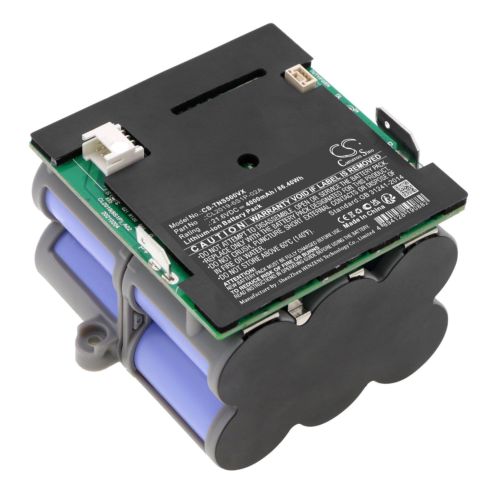 21.6V 4000mAh Replacement Battery for Tineco iFloor S5 FW160100CN Cordless Wet Dry Vacuum, 86.4Wh Li-ion
