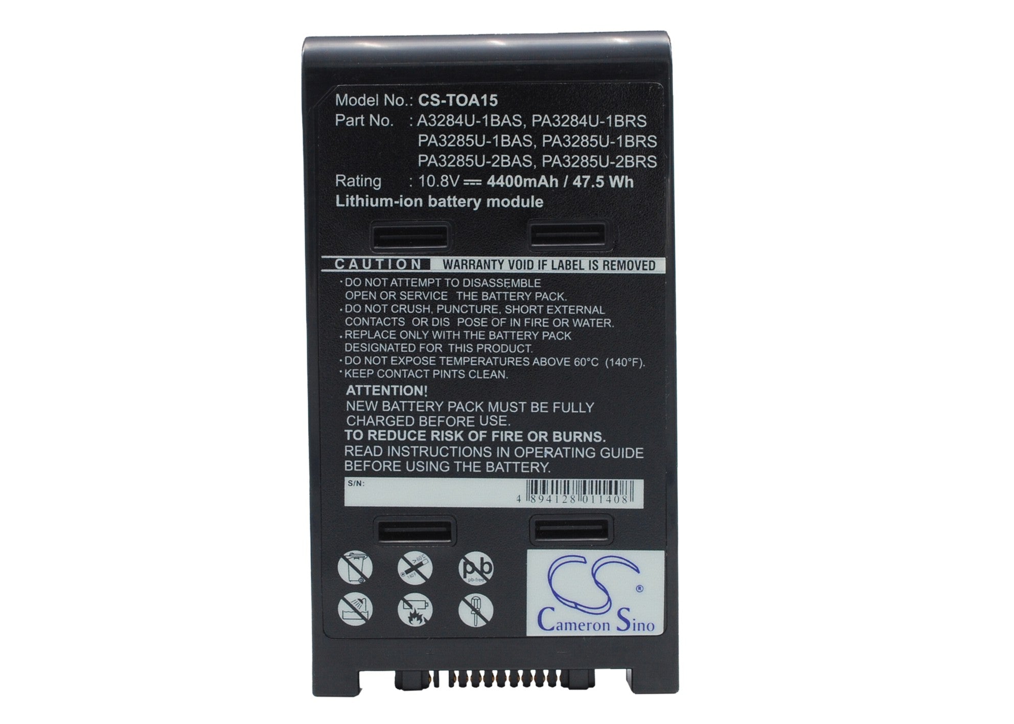4400mAh Battery for Toshiba Satellite A10, Dynabook K15/K16, Tecra A8, Qosmio G10/G20 Series - 10.8V Li-ion Replacement