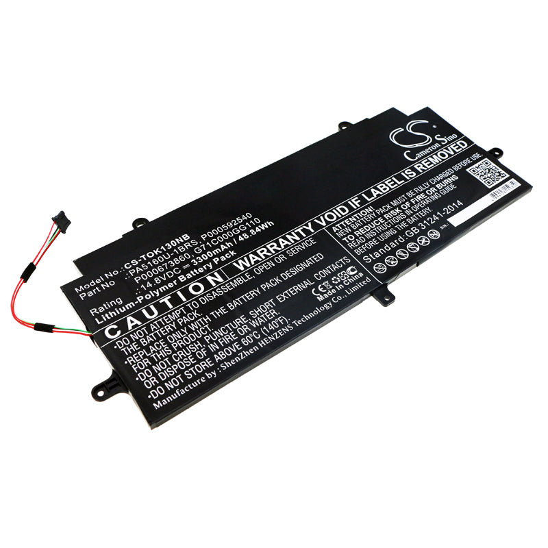 48.84Wh 14.8V 3300mAh Li-Polymer Replacement Battery for Toshiba KIRA 13 & Satellite Laptops - PA5160U-1BRS
