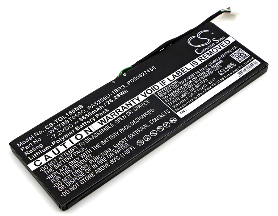 3650mAh 7.2V Li-Polymer Battery for Toshiba Satellite L10W - PA5209U-1BRS Laptop Replacement
