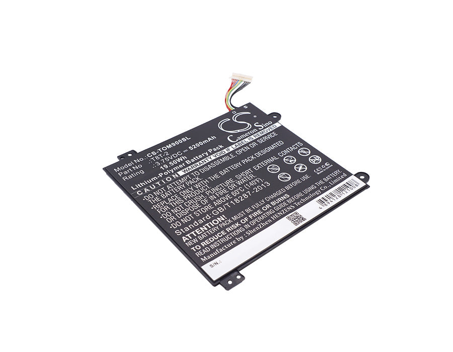 5200mAh Replacement Battery for Toshiba Satellite Click Mini L9W-B 8.9" Tablet - 19.5Wh 3.75V Li-ion

