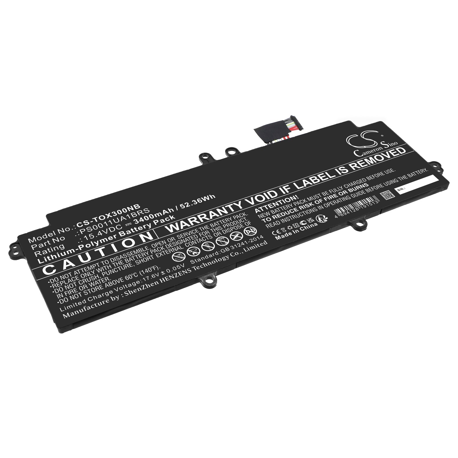 Dynabook Portege X30L Series Laptop Battery - 15.4V 52.36Wh, 3400mAh, Li-Polymer - Replacement Power for Your Notebook
