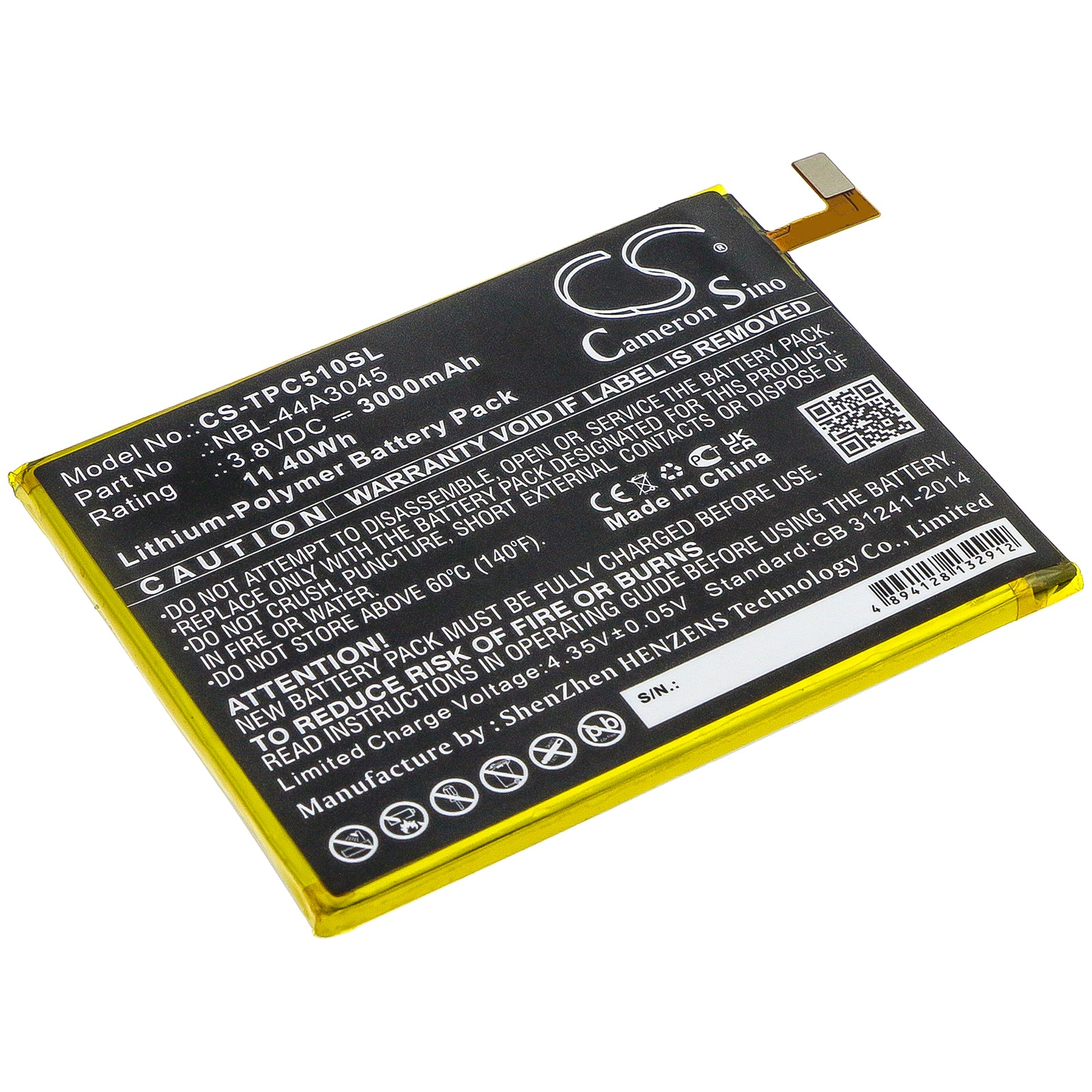 3000mAh Replacement Battery for Neffos C5 Max & TP702 Series Smartphones (NBL-44A3045) - Extended Life Battery
