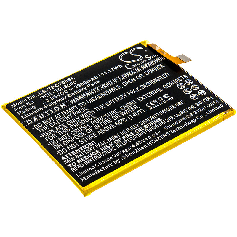 2900mAh Replacement Battery for Neffos C7 Dual SIM & TP910A/C Smartphones - 3.85V Li-Polymer
