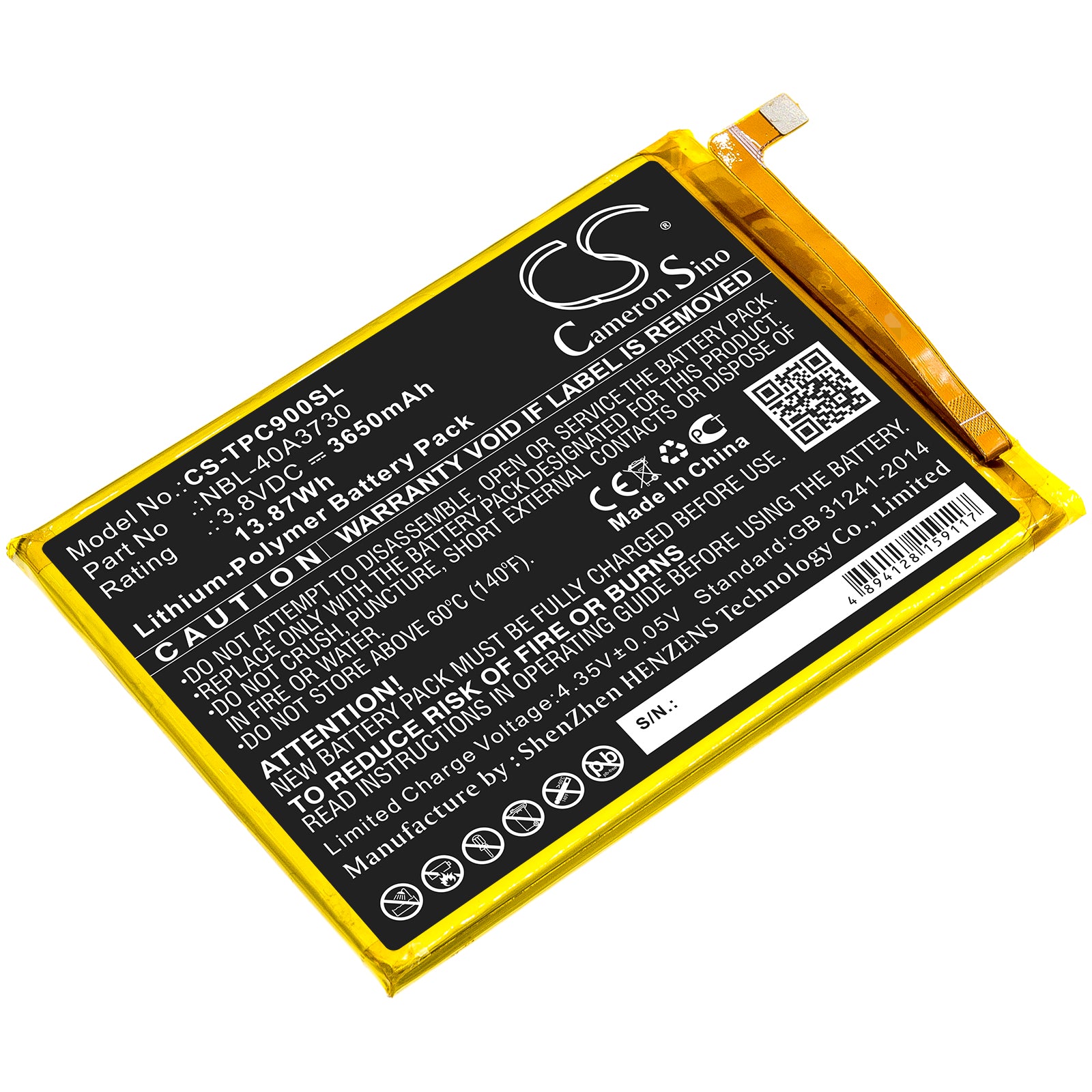 Neffos C9 Battery Replacement - 3650mAh, 3.8V Li-Polymer (TP707A, NBL-40A3730) - Smartphone Power Solution
