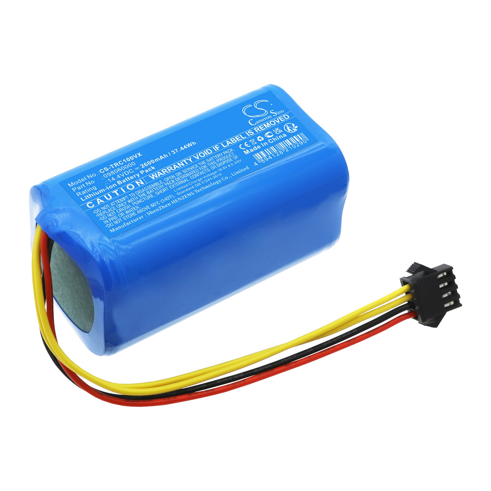 2600mAh 14.4V Li-ion Replacement Battery for Taurus Homeland Gyro/Laser Vacuum RVCA1000B RVCA1002B
