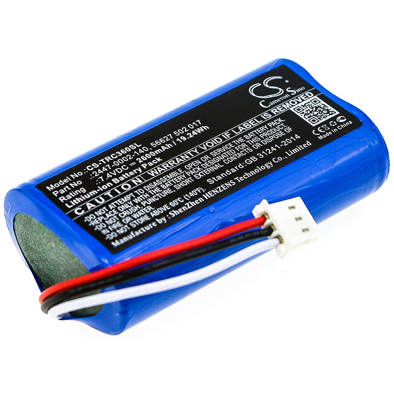7.4V 2600mAh Li-ion Replacement Battery for Trilithic 360 DSP & E-400 Survey Meter - 19.24Wh
