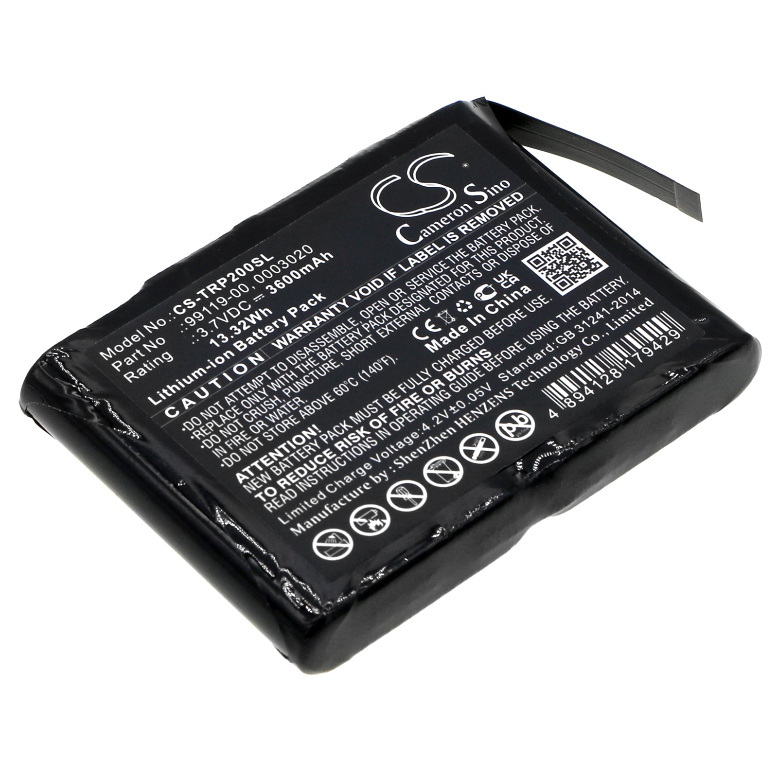 3600mAh Replacement Battery for Trimble R1 & PG200 Survey Equipment, 3.7V 13.32Wh Li-ion, Replaces 99119-00, 0003020
