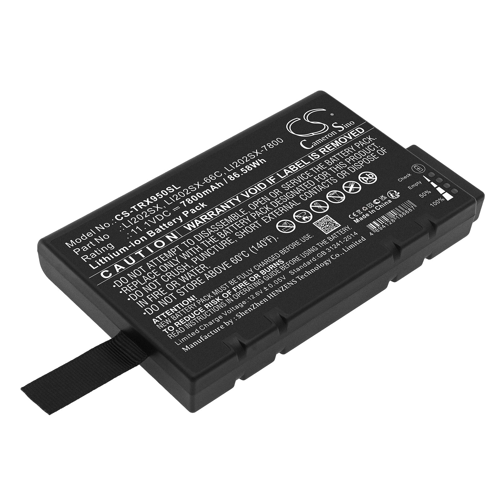 7800mAh Battery for Kanomax 3910, TSI, Welch Allyn Equipment - 11.1V Li-ion Replacement
