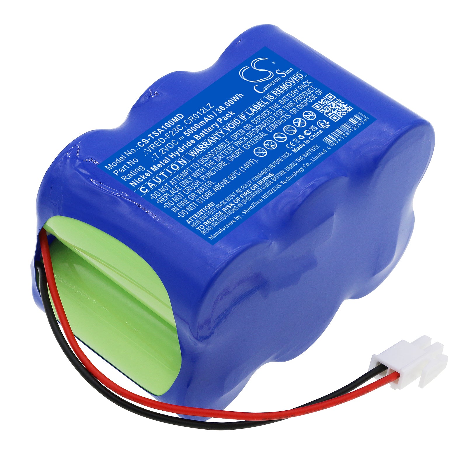 7.2V 5000mAh Ni-MH Replacement Battery for Thermo Scientific TVA1000 Vapor Analyzer, VRED-F23C, CR012LZ
