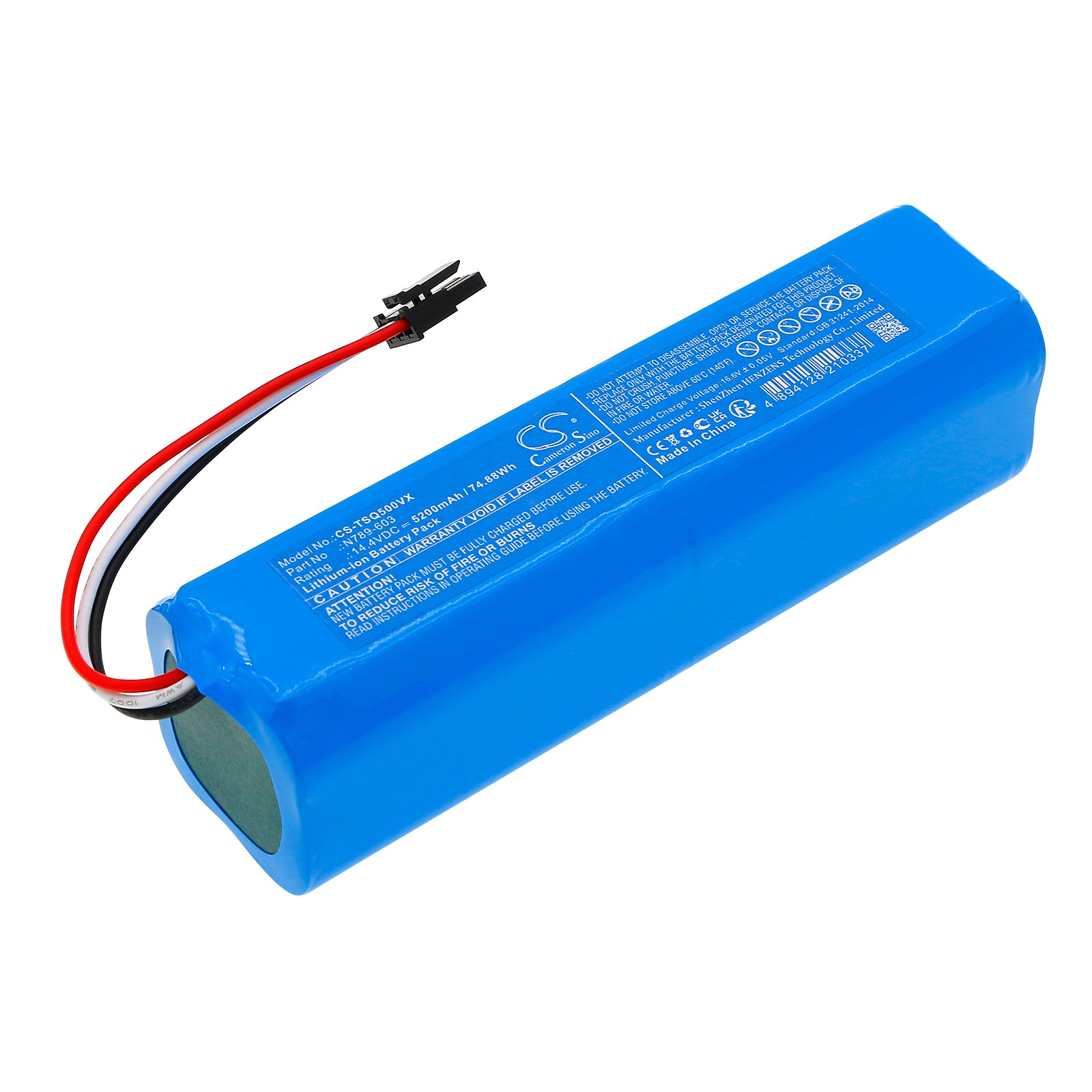 5200mAh 14.4V Li-ion Replacement Battery for Tesla RoboStar iQ500, iQ600, N789-603 Robot Vacuum
