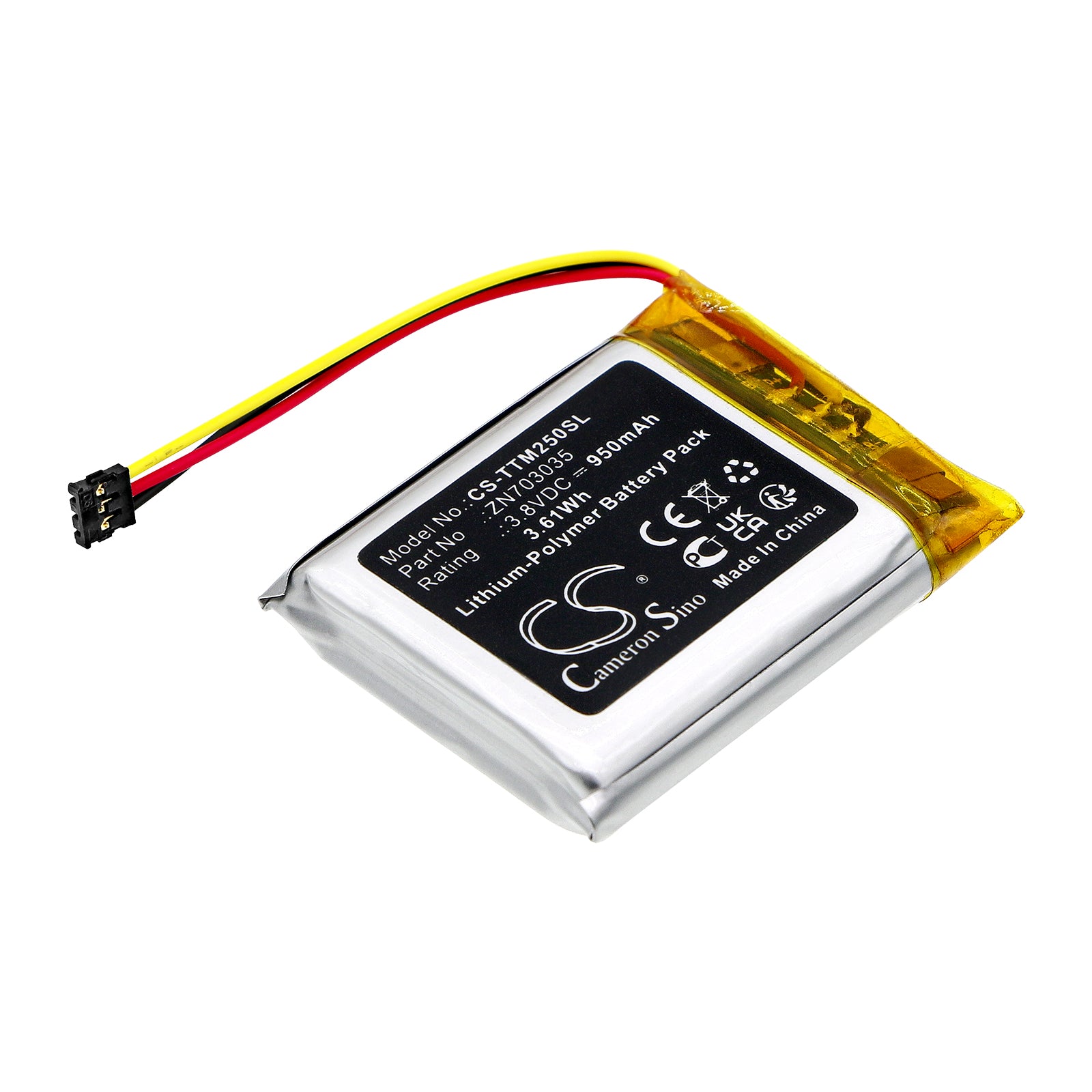 950mAh 3.8V Li-Polymer Battery for Teltonika TM250 - Surveying & Testing Equipment, 3.61Wh
