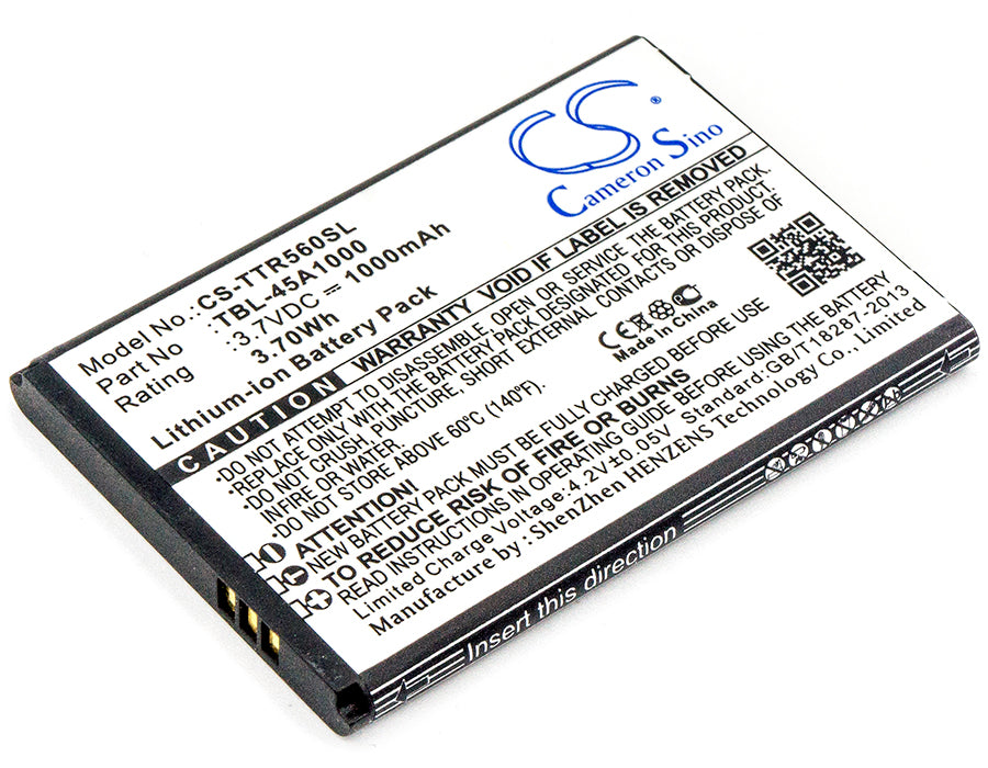 1000mAh TBL-45A Replacement Battery for TP-Link TL-5600 Mobile Hotspot - 3.7V 3.7Wh Li-ion
